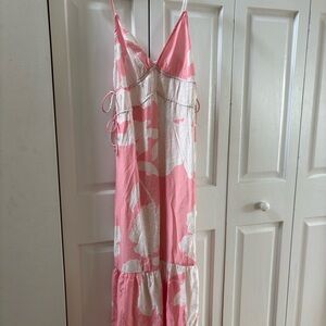 H&M Pink and White Floral Maxi Dress